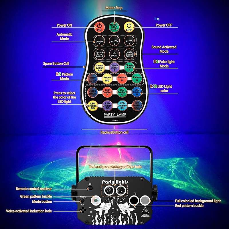 Dj Party Light Stage -northern Light Effect Rgb Lighting,plugged In