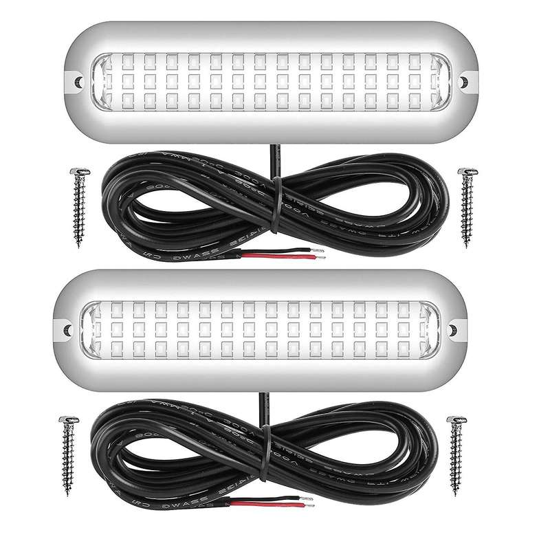 42 Led Stainless Steel Boat Transom Light Light White 2pcs
