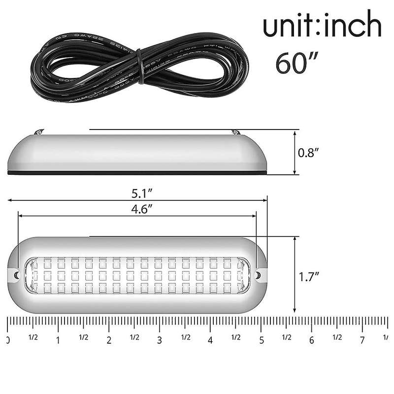 42 Led Stainless Steel Boat Transom Light Light White 2pcs