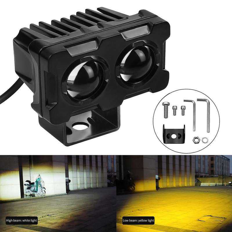 2pcs Motorcycle Led Headlight Light Spotlights Racer Light Auxiliary