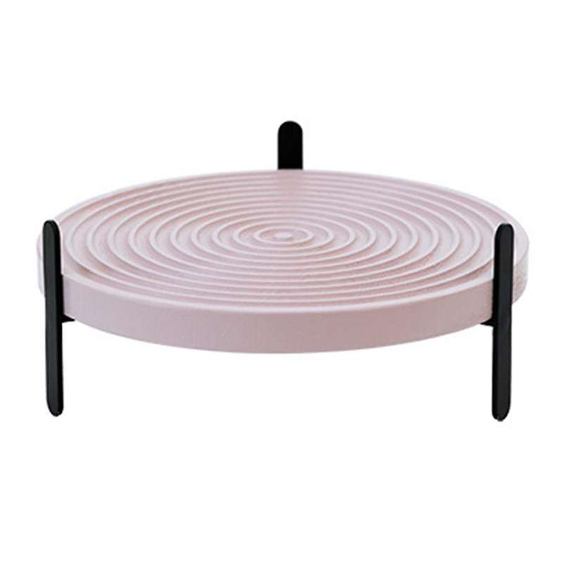 Morandi Color Cake Tray Water Ripple Dessert Rack Wooden Bread Tray,d