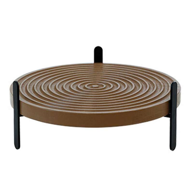 Morandi Color Cake Tray Water Ripple Dessert Rack Wooden Bread Tray,e