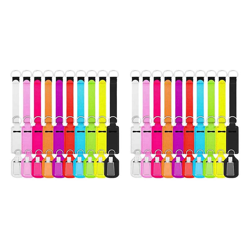 80 Pieces Travel Bottle Keychain Holder Chapstick Holder Set