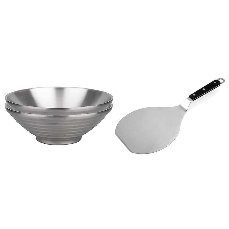 2 Piece Double Wall Bowls for Salad Noodle Soup Fruit (8.66-inch))