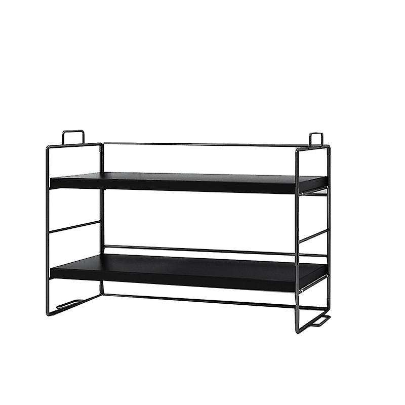 Desktop Storage Shelf Bookcase Desk Office Table All Black
