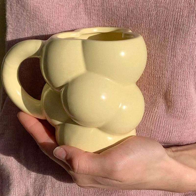 Home Ceramic Mug Creative Breakfast Coffee Cup Tableware 300ml,b