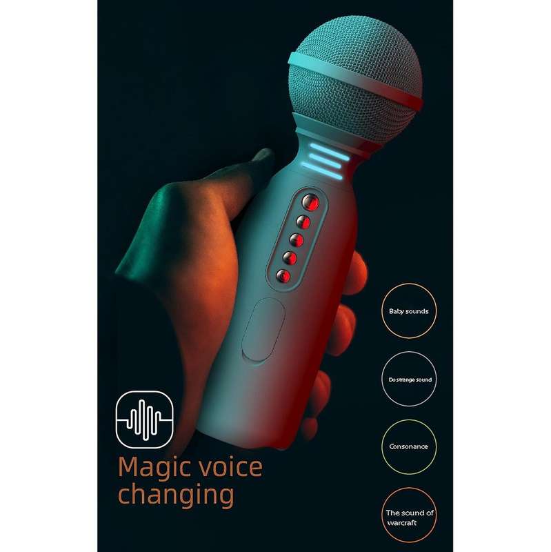 Microphone Child Hand Held Microphone for Mobile Phone Karaoke Blue