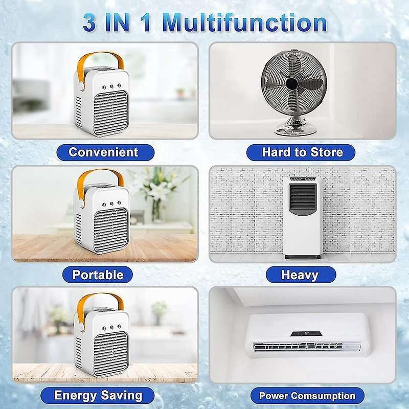 Cordless Personal Air Cooler with 3 Speeds 7 Colors, for Room Office