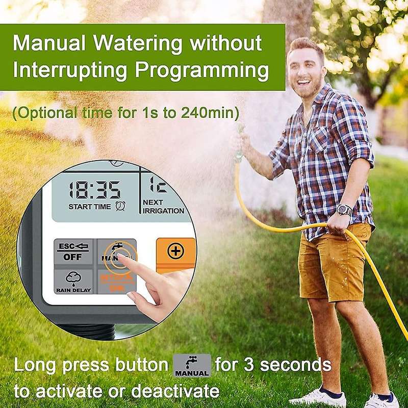 Automatic Programmable Digital Water Timer Large Screen for Garden
