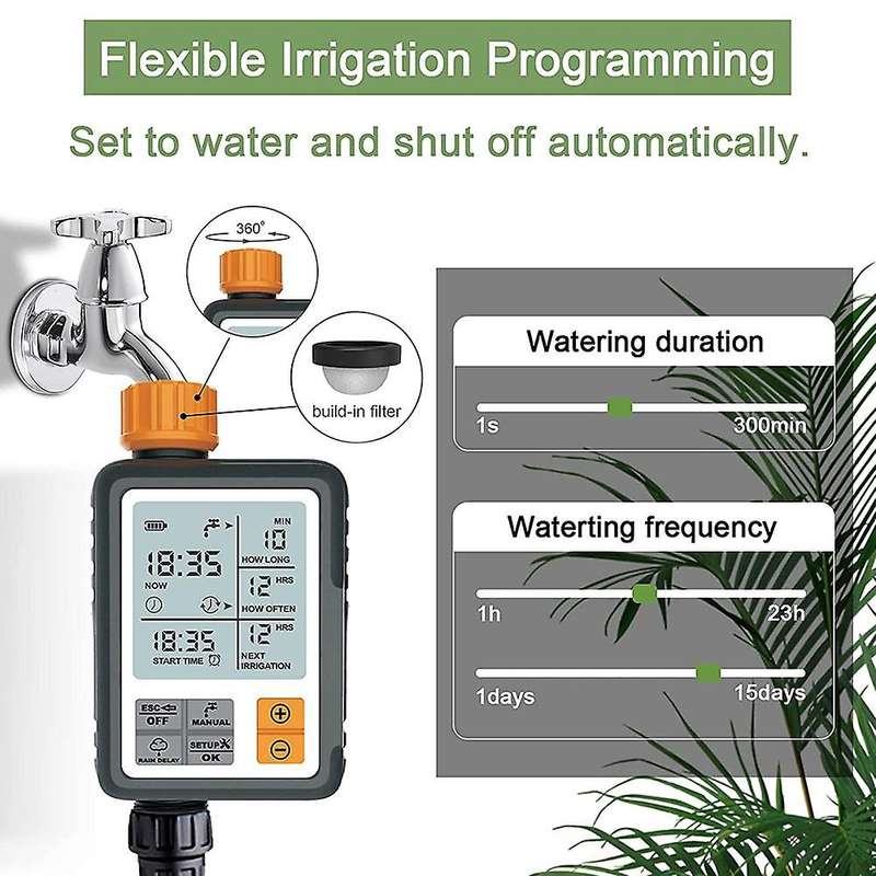 Automatic Programmable Digital Water Timer Large Screen for Garden