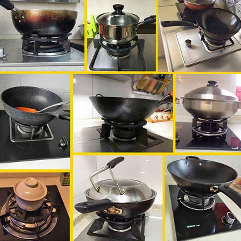 2x 160mm Wok Stands Cast Iron Wok Pan Support Rack Gas Stove Hobs