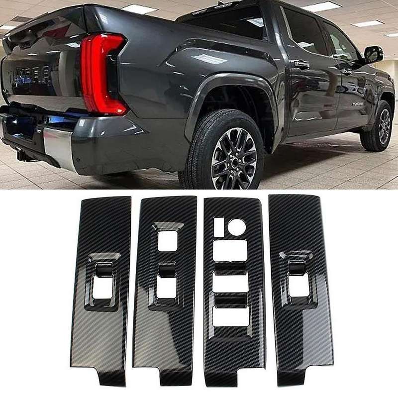Car Carbon Fiber Abs Glass Lift Frame Decoration Cover Trim Stickers