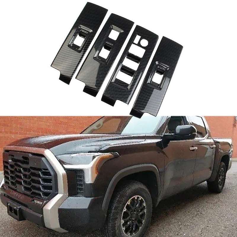 Car Carbon Fiber Abs Glass Lift Frame Decoration Cover Trim Stickers