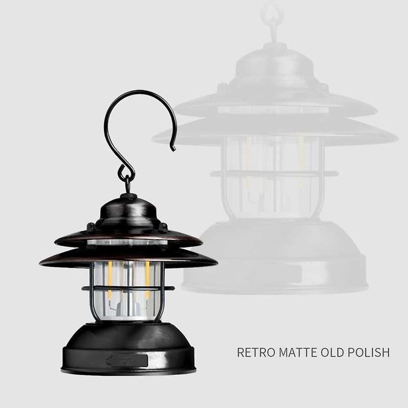 Mini Camping Lantern Retro Black for Garden Courtyard Campin