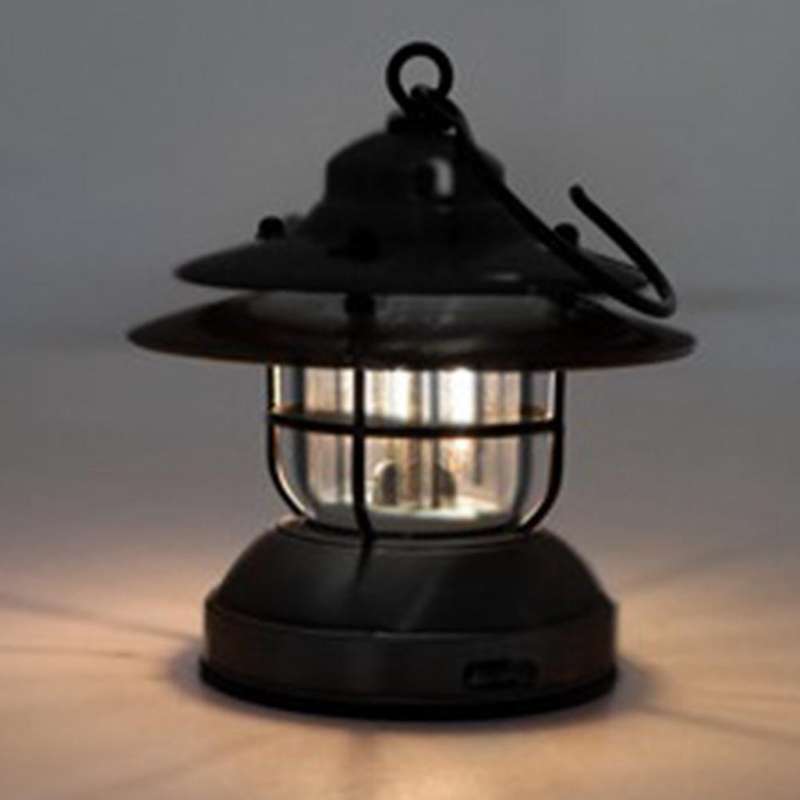 Mini Camping Lantern Retro Black for Garden Courtyard Campin