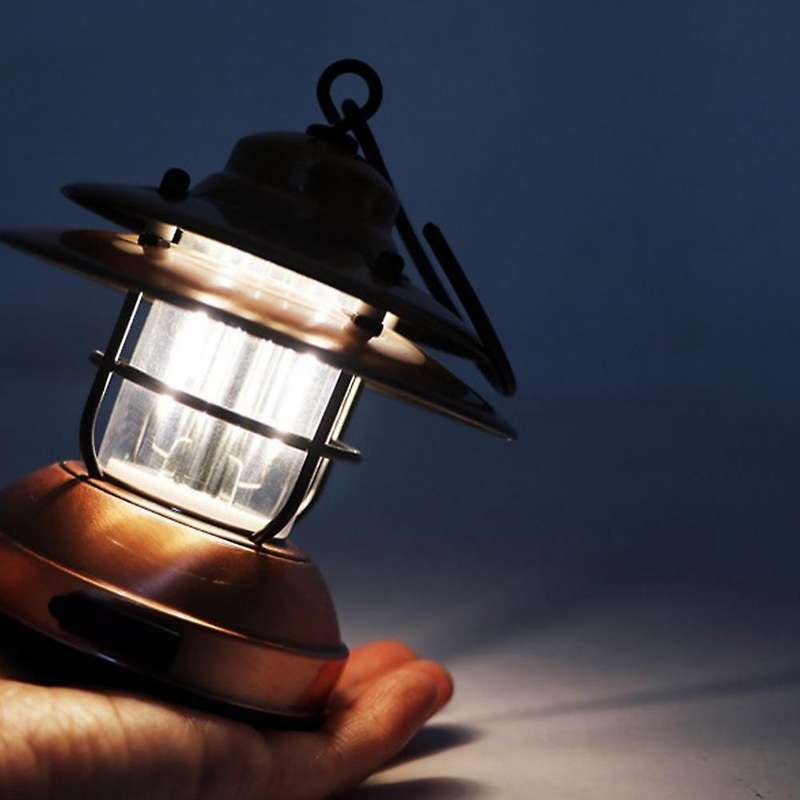 Mini Camping Lantern Retro Bronze Color for Garden Courtyard Campin