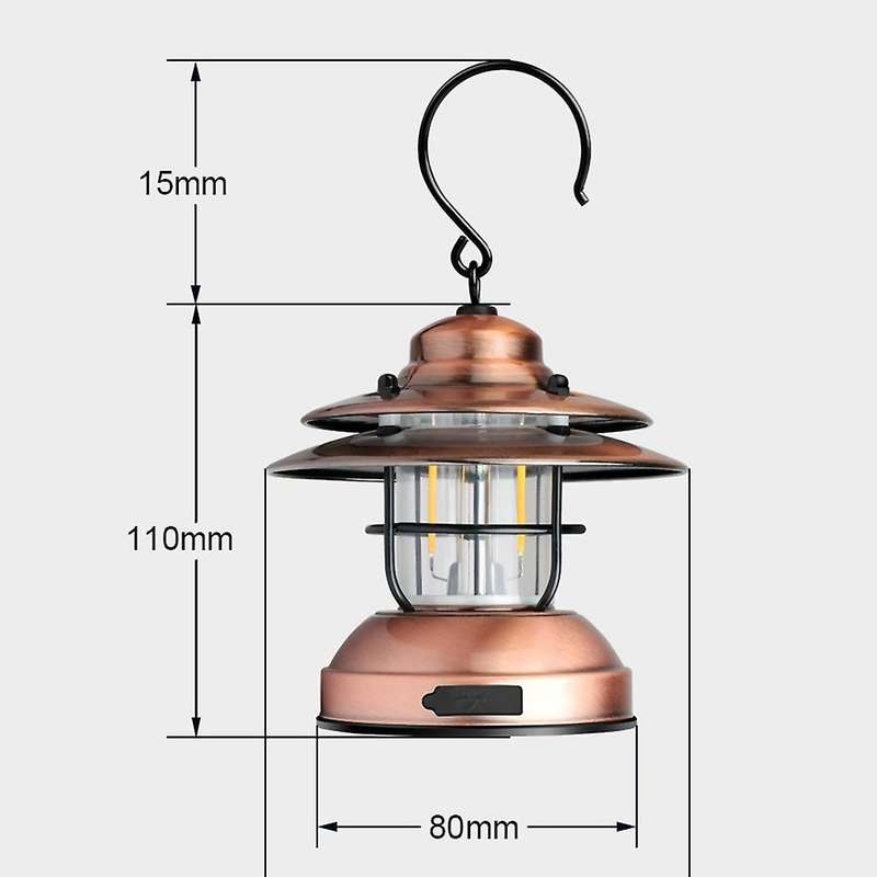 Mini Camping Lantern Retro Bronze Color for Garden Courtyard Campin