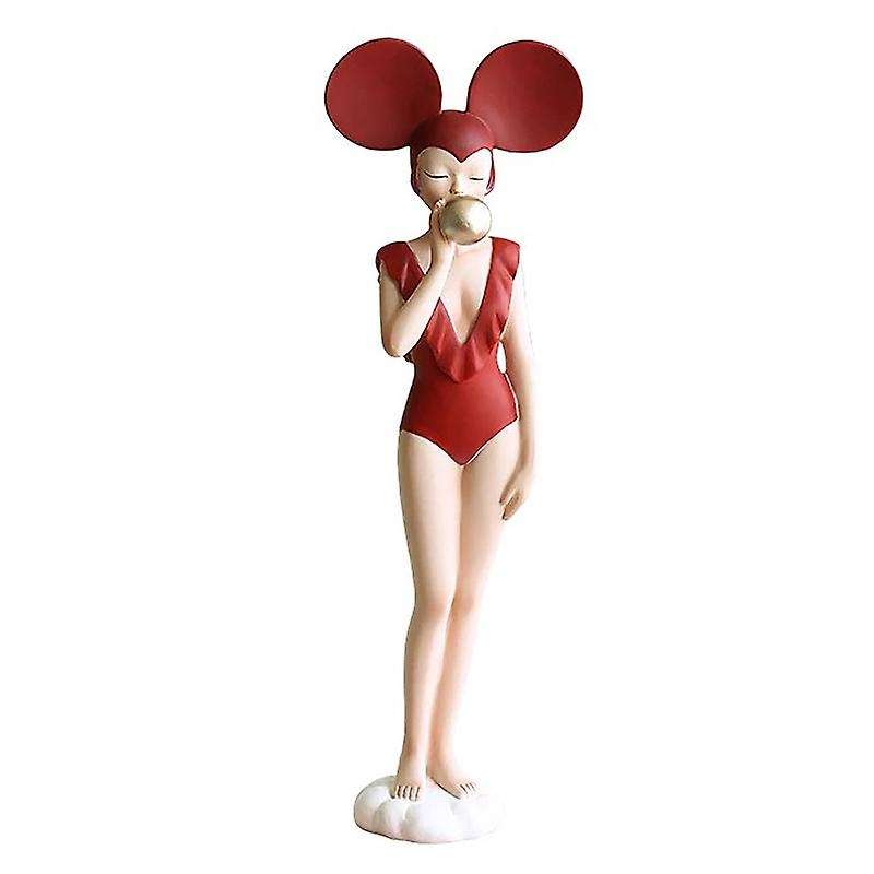 Bubble Girl Art Sculpture Abstract Rabbit Cat Ear Resin for Home 3