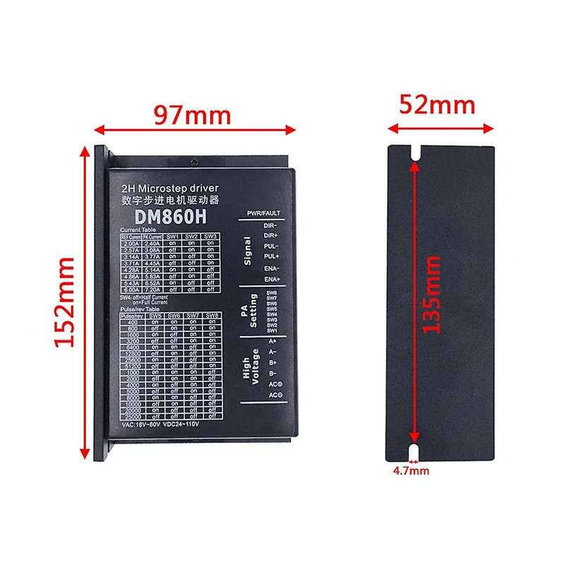 Dm860h Stepper Motor Driver for 57 86 Mini Step Motor Brush