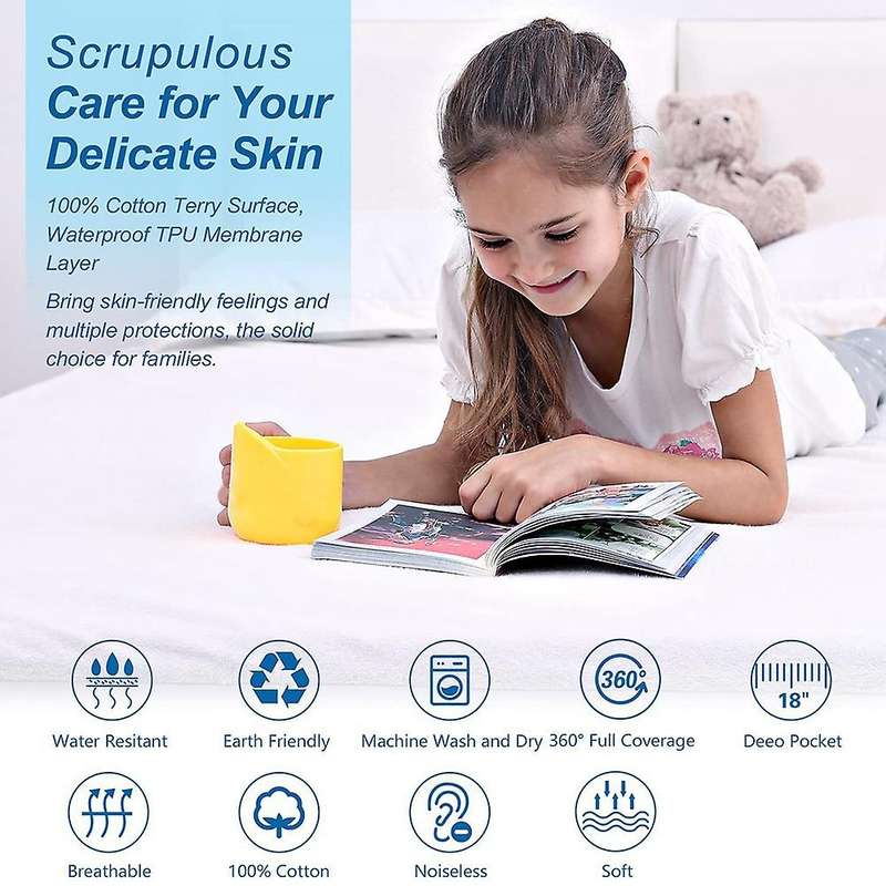 Mattress Protector Queen Size -waterproof Mattress Cover,60x80x18inch