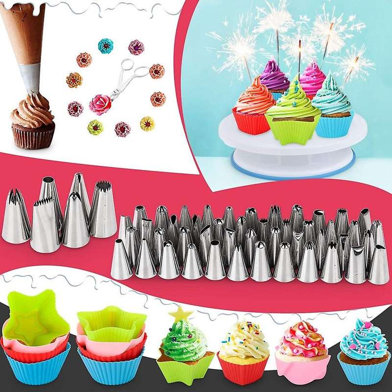 120-in-1 Cake Decorating Supplies Revolving Cake Turntable Diy Set