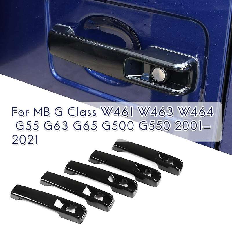 Gloss Black Outside Exterior Door Handle Protector Cover Trim