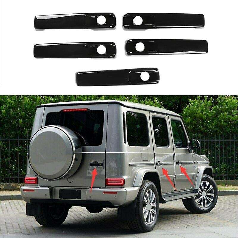 Gloss Black Outside Exterior Door Handle Protector Cover Trim