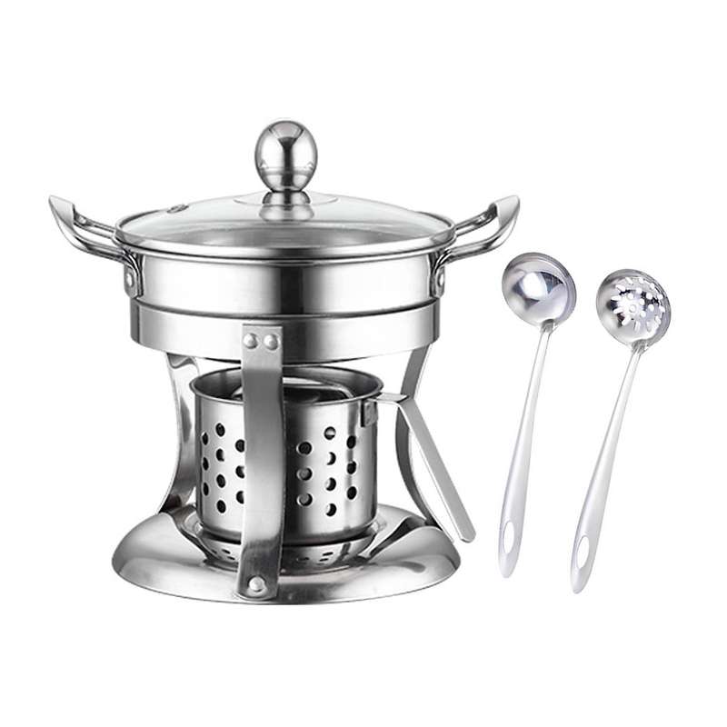 Hot Pot Stainless Steel Burning Late Alcohols Hot Pot Single Mini Pot