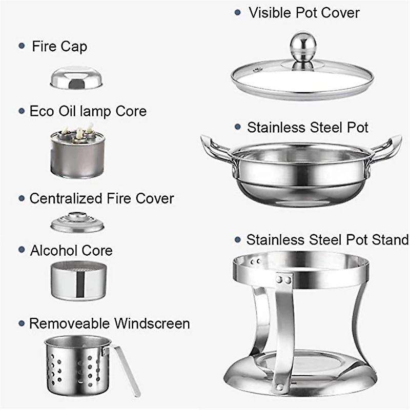 Hot Pot Stainless Steel Burning Late Alcohols Hot Pot Single Mini Pot