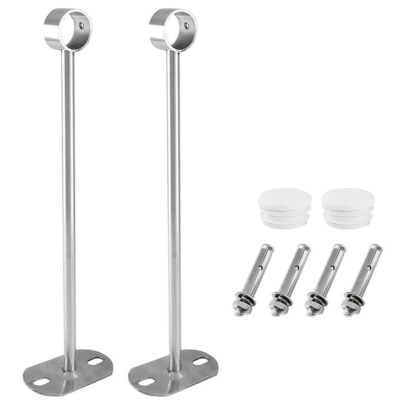 Ceiling-mount Bracket, Wardrobe Pipe Bracket, 25mm Dia, 2pcs(300mm)