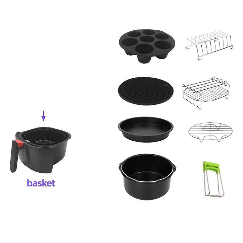 Air Fryer Accessories Set Of 8 Fit All 5.2qt-6.8qt Air Fryer Bpa Free