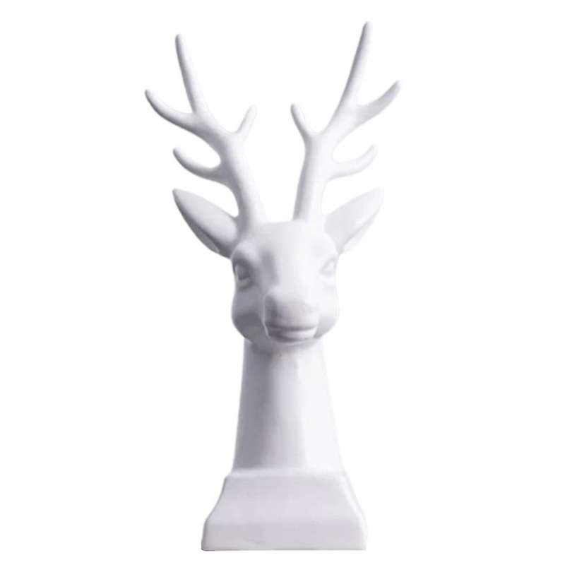 Creative Ceramic Sculptures Deer Figurine Home Decoration(white)