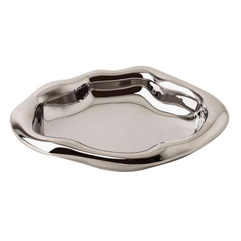 Modern Ceramic Silver Plated Plate Desktop Decoration Silver D