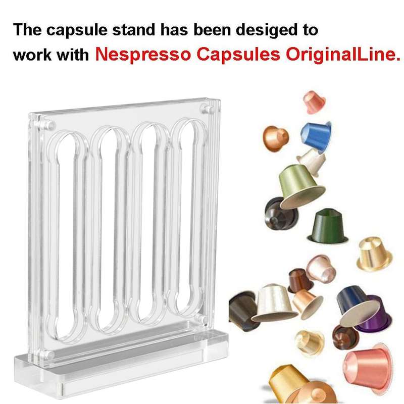 Acrylic Coffee Pods Holder for Nespresso Originalline, (40 Pods)