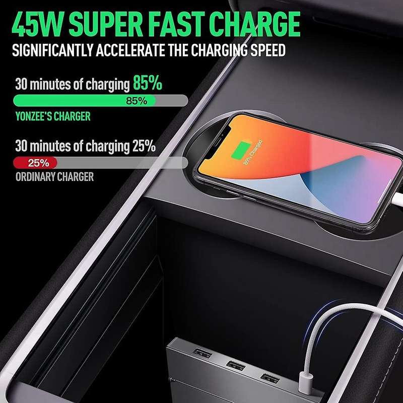 For Tesla 3 / Y 45w Docking Station 7 Ports Type C Usb Shunt Hub
