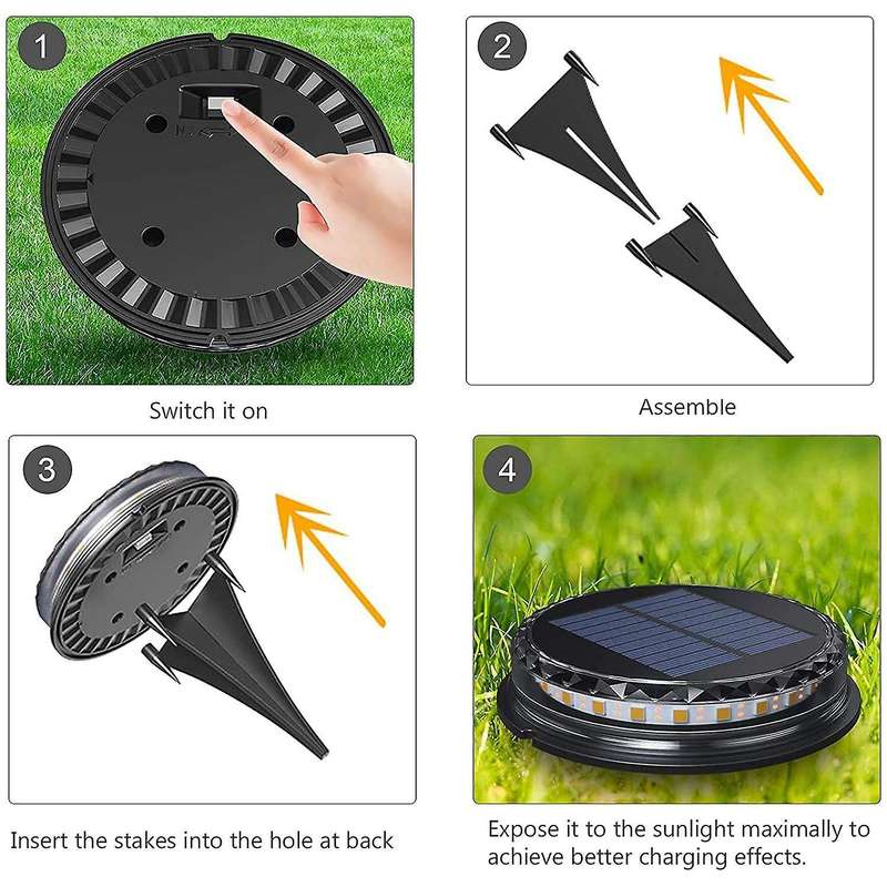 Solar Lights Outdoor Solar Ground Lights Outdoor 4 Pack for Patio