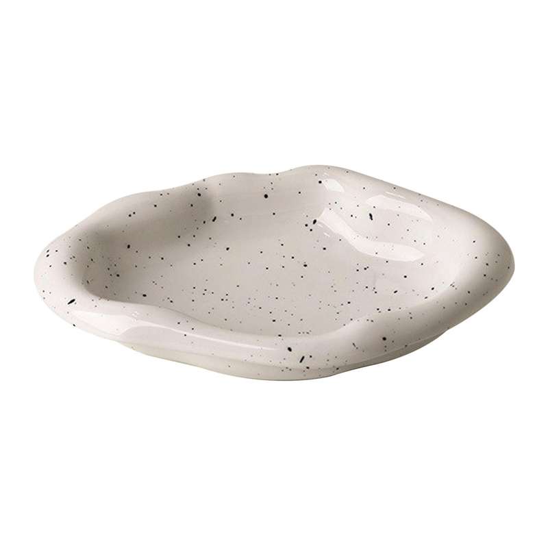 Modern Ceramic Silver Plated Plate Desktop Decoration White D