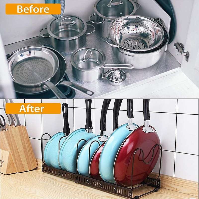 Adjustable Pot & Pan Rack,organizer Expandable Metal Pot Stand,holder