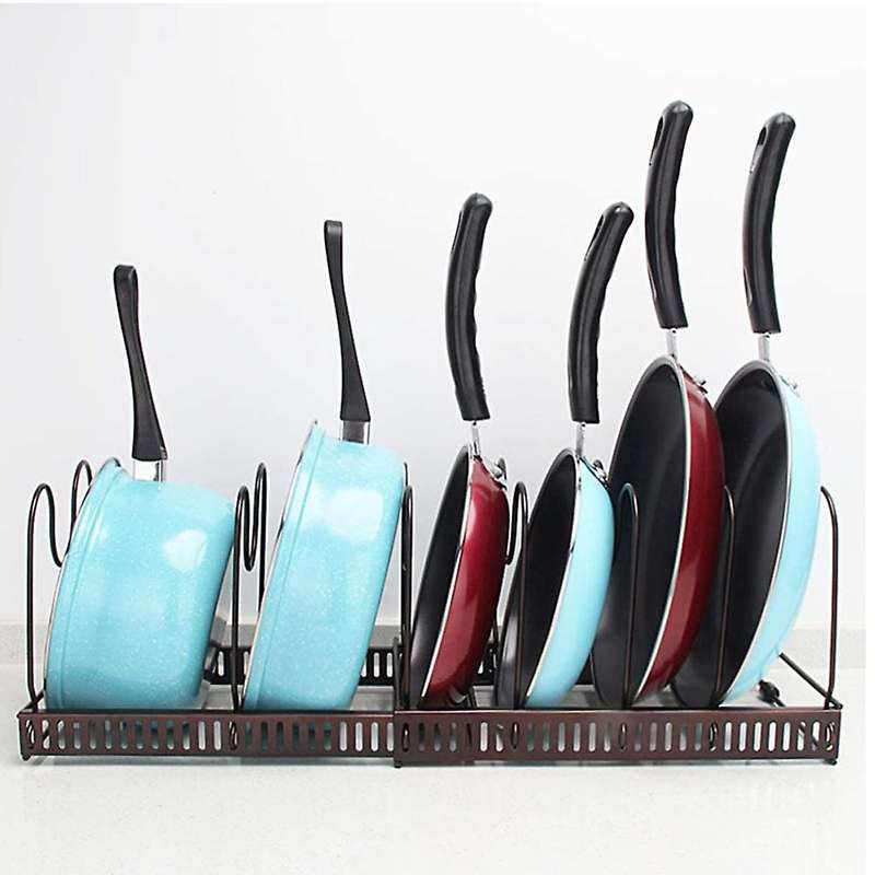 Adjustable Pot & Pan Rack,organizer Expandable Metal Pot Stand,holder
