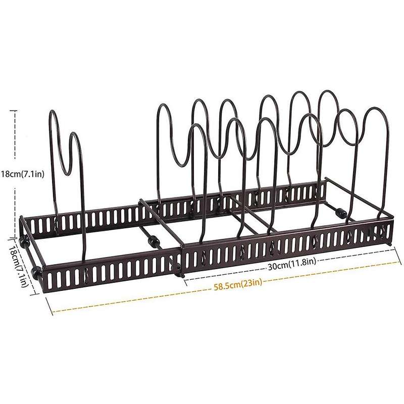 Adjustable Pot & Pan Rack,organizer Expandable Metal Pot Stand,holder
