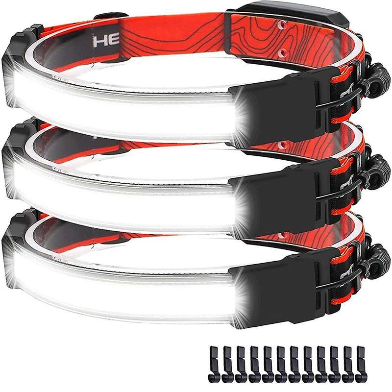 3 Pack Headlights,240 Wide Beam Headlights,for Camping,cycling,etc