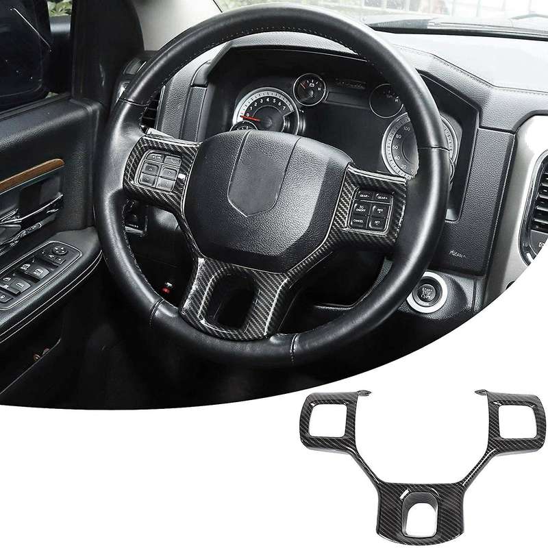 Carbon Fiber Style Steering Wheel Cover Trim Interior Decoration