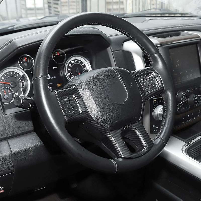Carbon Fiber Style Steering Wheel Cover Trim Interior Decoration