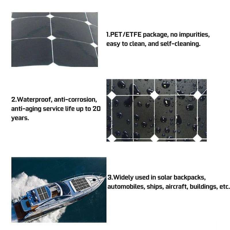 30w Watt Portable Mono-crystalline Solar Panel 18v Rv Car Battery