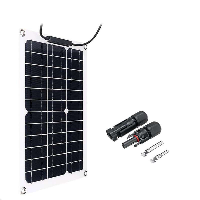 30w Watt Portable Mono-crystalline Solar Panel 18v Rv Car Battery