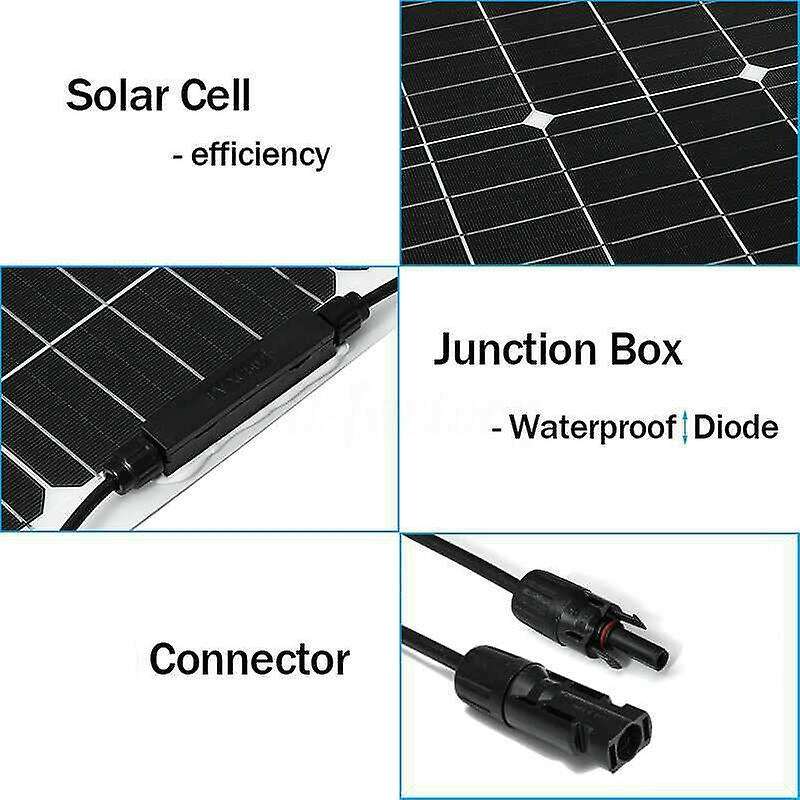 30w Watt Portable Mono-crystalline Solar Panel 18v Rv Car Battery