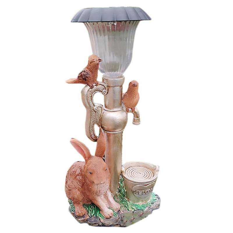 Outdoor Solar Resin Rabbit Shape Lights 7 Colorful Led Lawn Lights