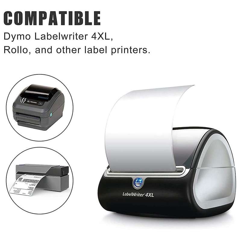 Compatible Thermal Labels for Dymo 1744907 (4x6 Inch) 4xl (2 Rolls)
