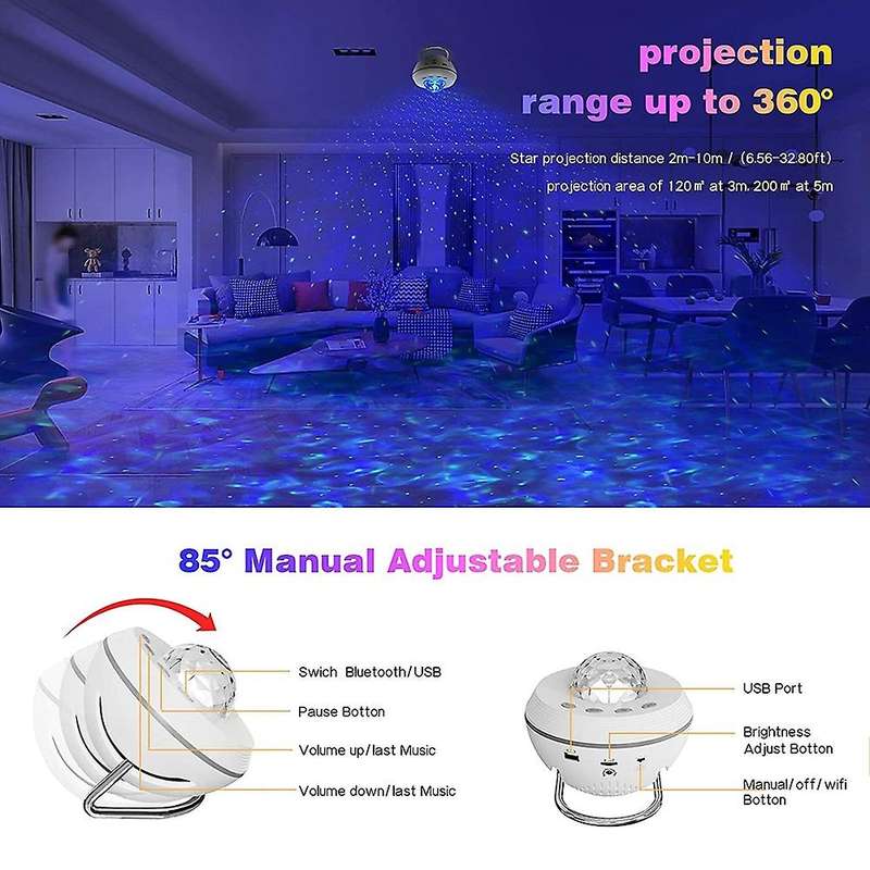 Night Light Projector 4 In 1 Galaxy Projector 85 Rotating