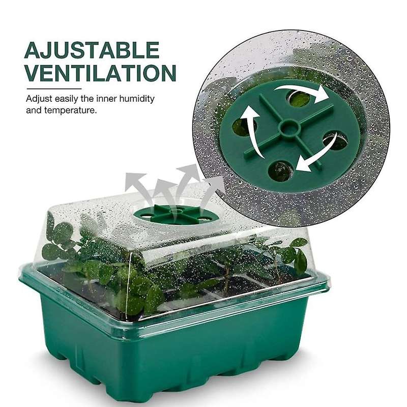 12pack Seed Starter Tray Kit, 144 Cell Indoor Seedling Starting Trays